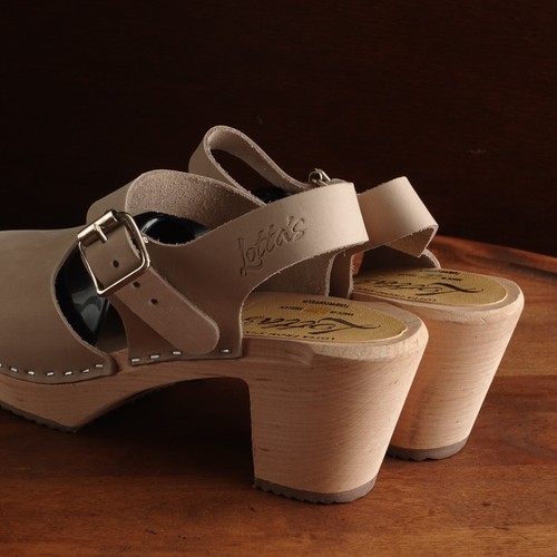 Lotta From Stockholm Heels WMS SZ EU 37 US 6.5-7 Beige Highwood Mary Jane Clog - Picture 9 of 18