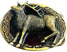 Elk Belt Buckle 510 - Made in USA - Vintage Western Belt Buckle
