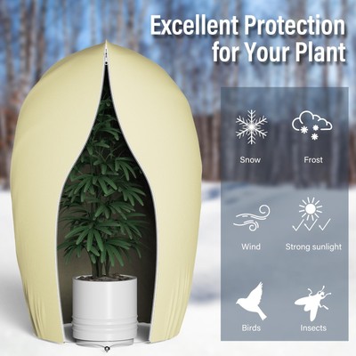 Produktbild von Winterschutz Für Pflanzen, Reißfest Wiederverwendbar Frostschutz Pflanzenschutz Winter Für Olivenbaum Palmen, Winter Pflanzenschutzhaube Für Kübelpflanzen, Frostschutz Schutzhaube (80X60cm