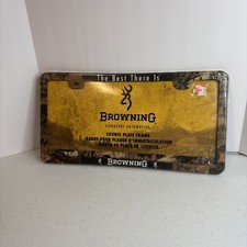 Browning Mossy Oak Camouflage Buckmark Car Truck License Plate Frame New
