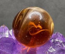 BEAUTIFUL Vintage M.F. Christensen Co. Hand Gathered Slag Marble Amber - .70"