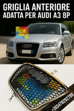 GRIGLIA ANTERIORE ADATTO PER AUDI A3 8P 05-08 CALANDRA LOOK RS3 CROMATO