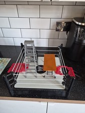 WWE 2010 TLC Spring Loaded Wrestling Ring with Accessories Mattel 