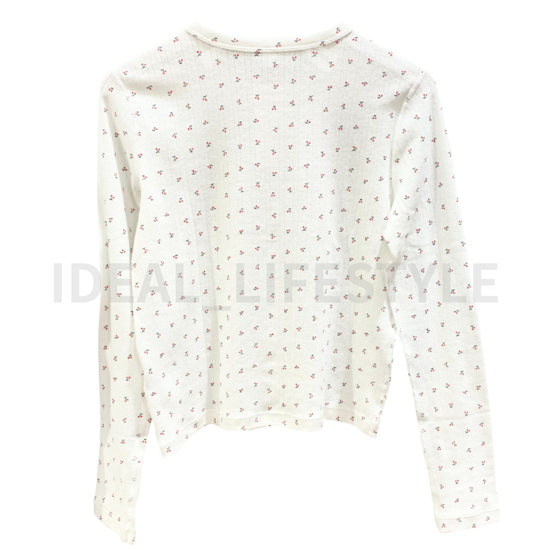 UNIQLO Pointelle Cardigan S-3XL Off White Navy Long-Sleeve Women 485717 NWT thumbnail 4