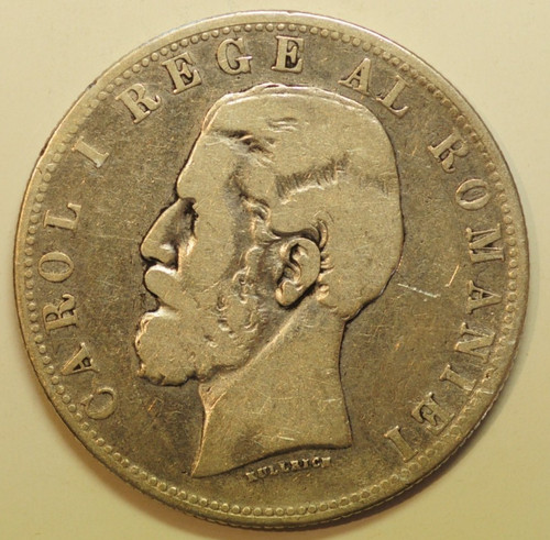 mw29183 Romania Silver Crown - 5 Lei 1881-B Carol I KM#17.1