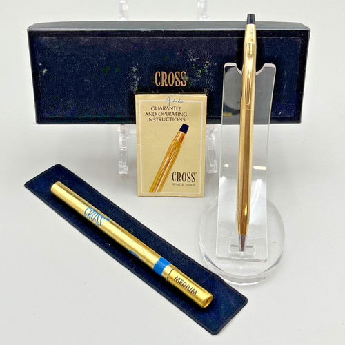 Vintage Cross 1/20 12K Gold Filled Pen #6602, Box, Extra Ink 🇺🇸 NO ENGRAVING