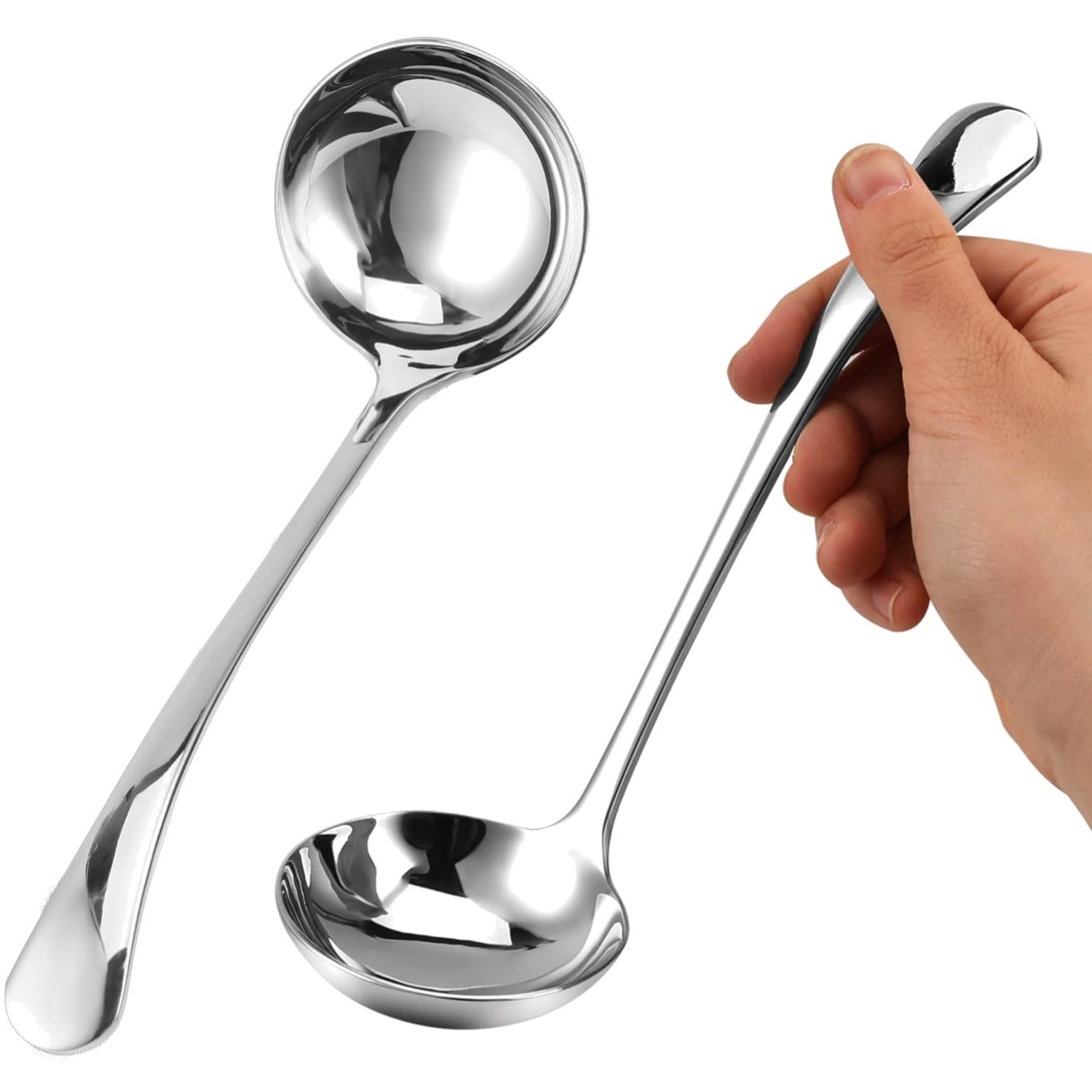 Suppenschöpfer Edelstahl Suppenkelle Servierlöffel Suppen Ei- und Eintopf Küc...