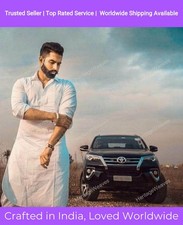 Mens Kurta Plain White Kurta Traditional Top Shirt Solid Mens Wear Cotton