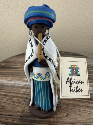 African Tribes ''Zulu Xhosa Woman'' Handmade And Hand painted In South Africa EUC