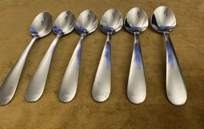 (6) TEASPOONS Hampton Silversmiths Stainless Steel PLAZA SATIN