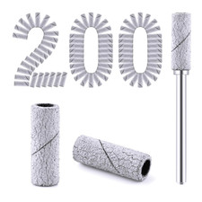 200 Pcs Nail Drill Bits Small Sanding Bands with 3.1Mm Mandrel Bit, Mini Sanding