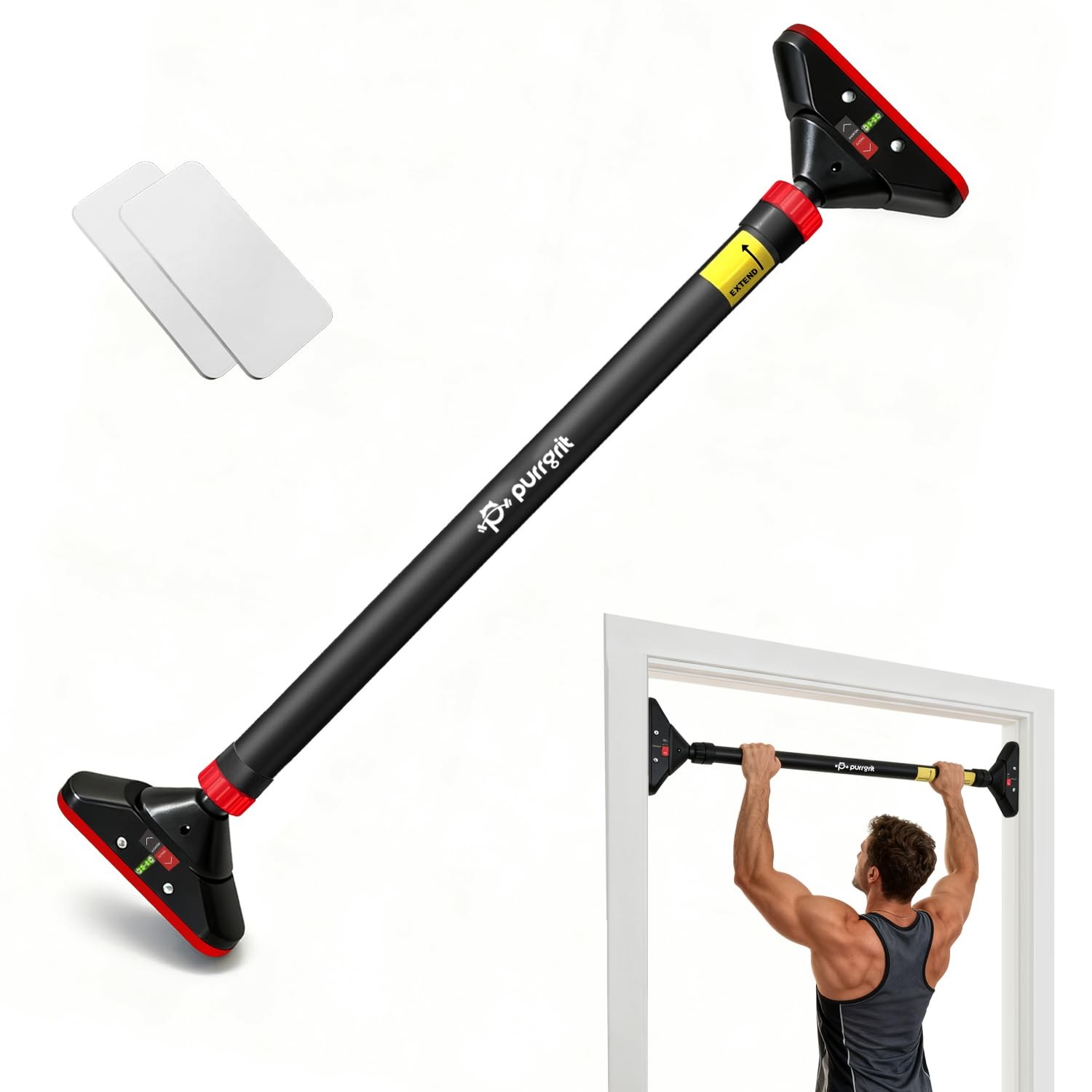 Pull Up Bar for Doorway No Screw Adjustable Width (74-95cm) 200kg/440 lbs
