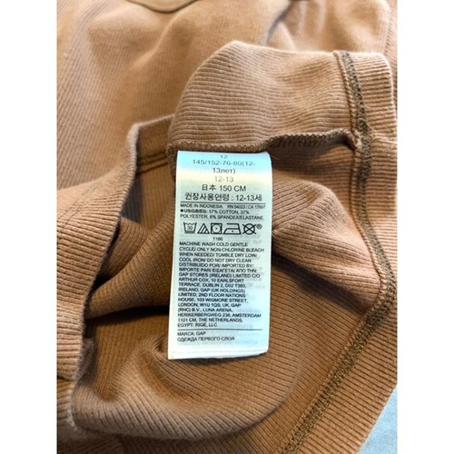 Gap Kids Brown Ribbed Knit Short Sleeve T-Shirt Girls Teen Size 12 13 - Picture 4 of 4