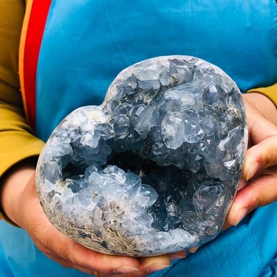 3.93LB  Natural blue crystal cave quartz crystal cave mineral specimen 4535
