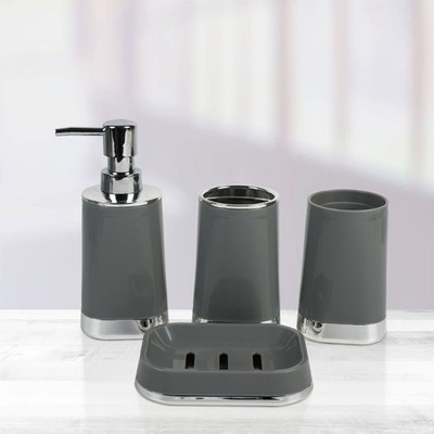 Contemporary Plastic Bathroom Set Storage Solution Without Tool Required