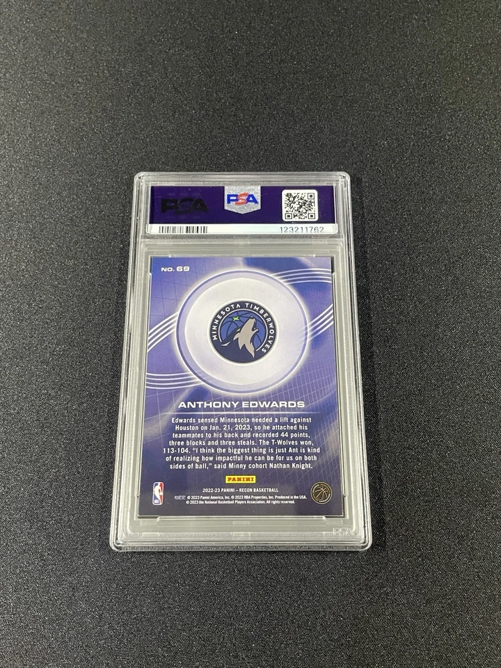2022-2023 Panini Recon Anthony Edwards Holo Dots #69 PSA 8 SSP Case Hit - Image 4 of 4
