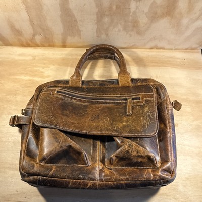 Vintage Gentleman The Clark Pilot Bag Buffalo Leather Bag Business Brown