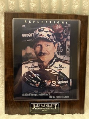 Dale Earnhardt Racing Reflections Brown Black NASCAR Auto Racing Wall Plaque