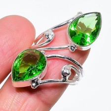 Green Peridot Gemstone 925 Sterling Silver Jewelry All Size Ring For Gift