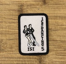 Ice Dancing 5 Ice Skating Institute Patch 3x2in Embroidered Badge for Skaters