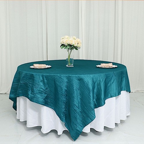 SARCELLE 90" x 90" métallisé froissé TAFFETAS TABLE SUPERPOSITION fête maison fournitures - Photo 3/8