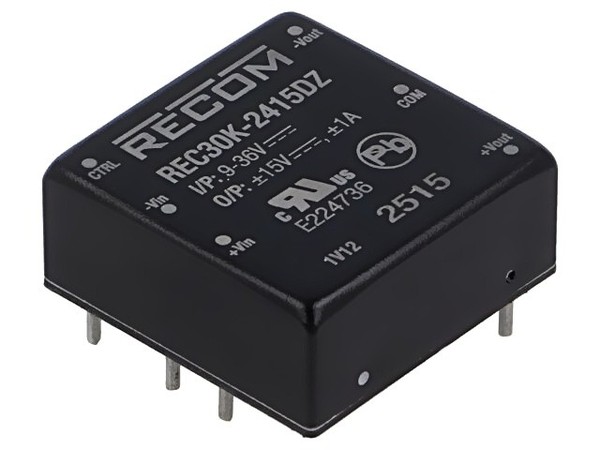 REC30K-2415DZ Wandler: Dc/Dc 30W Ueing: 9-36VDC Uausg: 15VDC Uausg2: -15VDC Reco-image