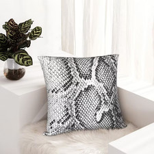 Spring 2026 Trending Snakeskin Cushion Cover - 45x45cm Double Sided (Monochrome)
