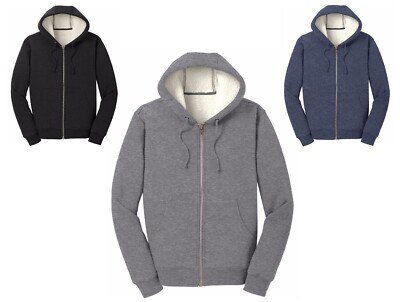 Men's Heavyweight Sherpa Lined Zip Hoodie - Thick Warm Winter Jacket With Pockets, Dark Grey - View #4