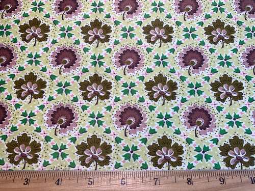 Vintage Cotton Sateen Fabric Waverly Floral "Deerfield" 1950s 35w 1yd