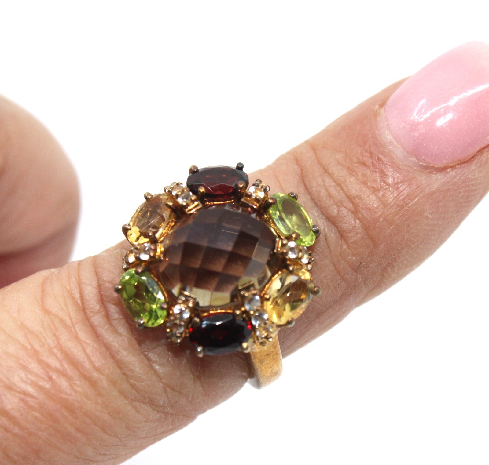 Multi Natural Gemstone Statement Ring in Sterling… - image 10