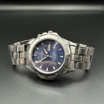 SEIKO KINETIC 5M63-0A70 ブルー文字盤10bar