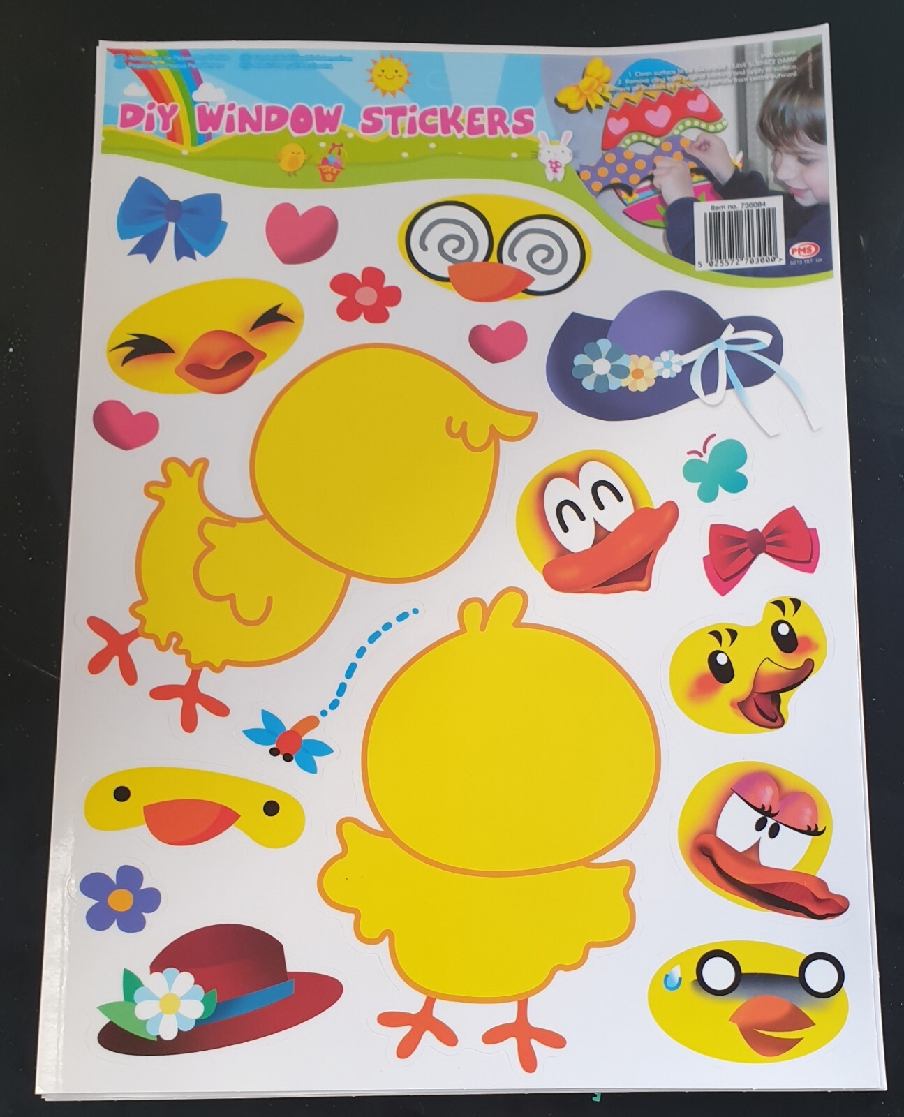 Easter Stickers For Windows and Mirrors Chicks Eggs Bunny Rabbits Spring Decals