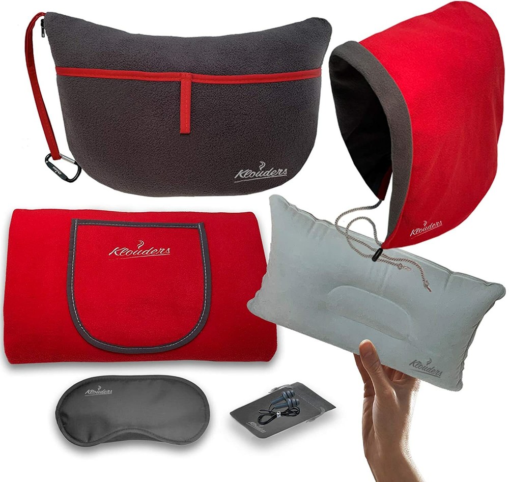 Klouders 5-in-1 Luxury Travel Kit with Bonus Travel Pillow – New & Essential