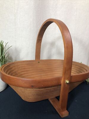 Deep Spring wood collapsible basket to trivet handmade with handle