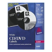 Avery Cd Labels For Laser Printers, White, 100 Disc Labels And 200 Spine Labels on sale Avery Cd Labels For Laser Printers, White, 100 Disc Labels And 200 Spine Labels on sale