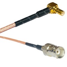 RG316 SMB MALE ANGLE to BNC FEMALE RF Cable FAST-SHIP LOT