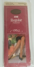 Vintage CVS Pantyhose Regular Petite Medium Tan Cotton Panel One Pair USA