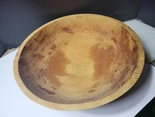 VTG Primitive Wood Dough Bowl.  13.5" deep imperfections. no marking unbranded 3