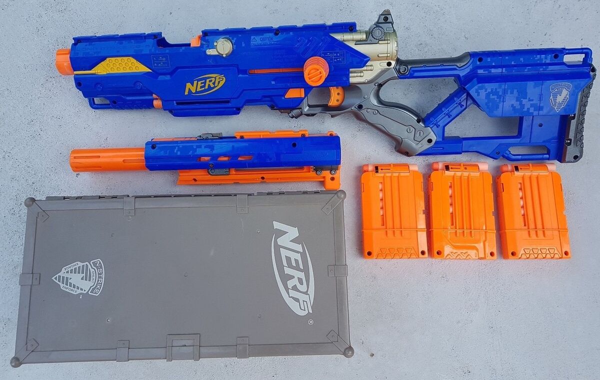 Nerf N-Strike Blue Longshot CS-6 Sniper Rifle Dart Gun Toy Discontinued