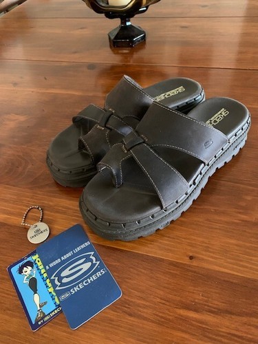 SKECHER'S Jammers Vintage 90s Y2K Women's Brown Leather Sandals Size 9 EUC!! - Picture 11 of 11