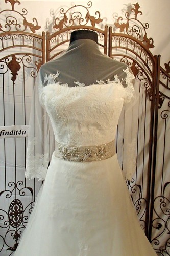 WW111 W SAN PATRICK KKK4009 SZ 14 OFF WHITE $2899 3/4 SLEEVE WEDDING GOWN DRESS - Picture 7 of 9