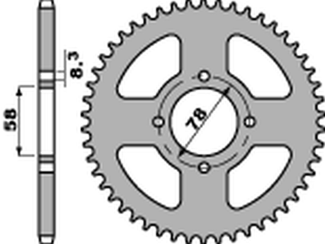 Pignon arrière renforcé pour Suzuki GN 125 avec traitement thermique longue durée