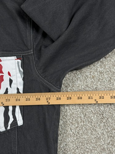 Vintage Snoop Dogg Jacket Mens 2XL Black Denim Hip Hop Rap Embroidered Y2K XXL - Picture 8 of 12