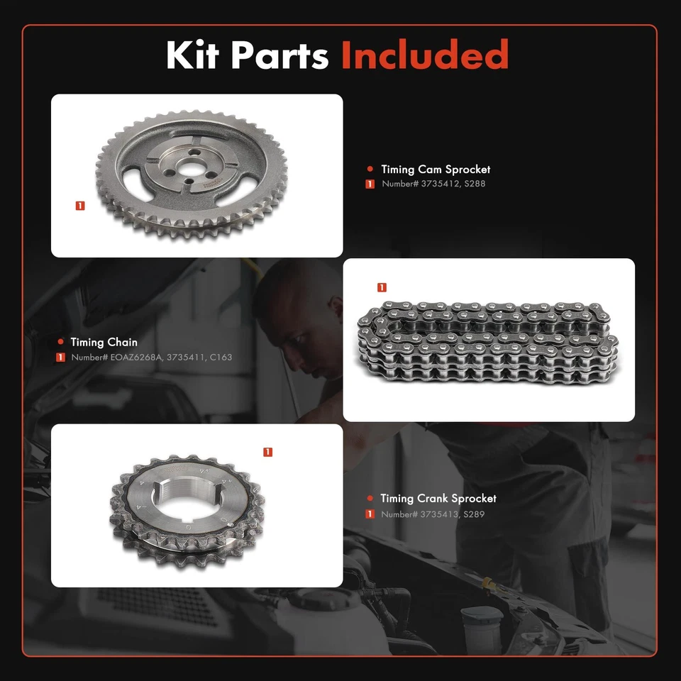 3x Kit de cadena de distribución para Chevrolet C10 C20 G10 G20 K10 K20 P10 P20 Impala GMC OHV Foto 2 de 4