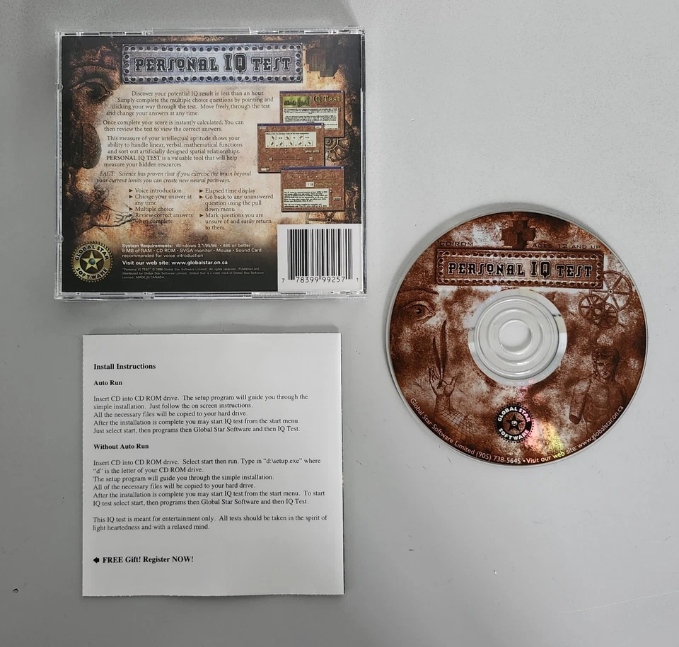 Personal IQ Test PC Software Windows 95/98 - Image 2 of 2