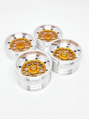 Associated RC10 2.2'' 3/16 axle center gold two piece alloy wheels set  BBS