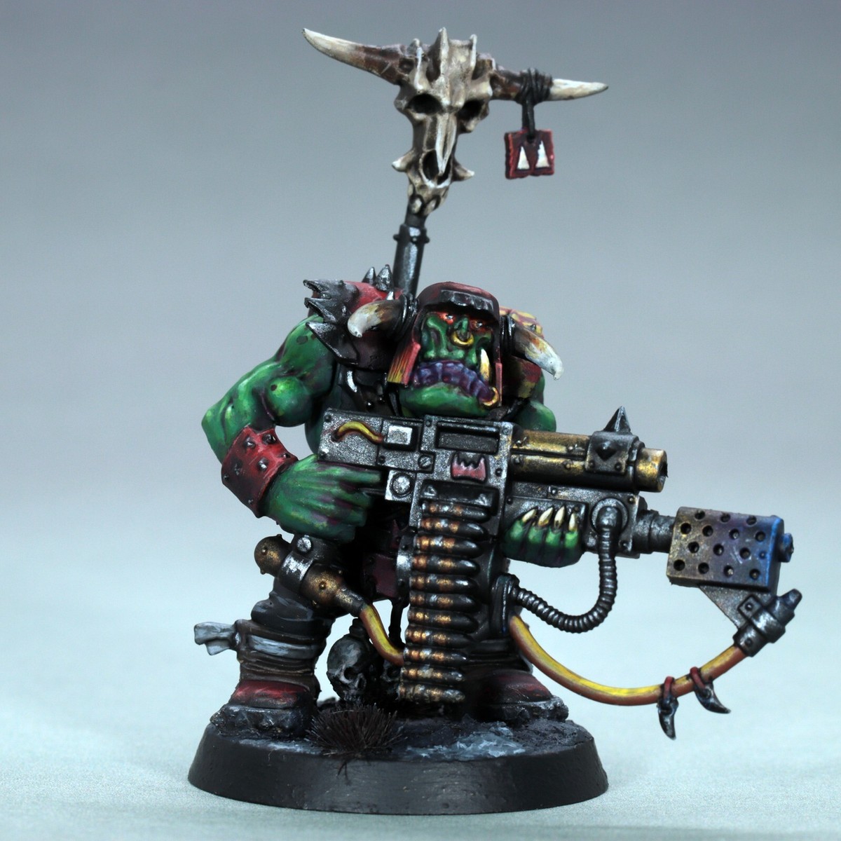Warhammer 40000 ノブ painted ork nobz combi shoota miniature flamer warhammer 40k boyz