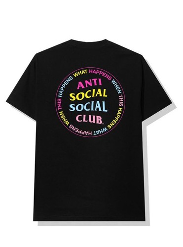 DS Anti Social Social Club ASSC Logotipo Arco Iris What Happened Camiseta Negra en Mano - Imagen 4 de 10