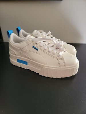 New Puma Mayze Infuse Platform Women s Sneakers Shoes Casual Size 9 Beige Blue