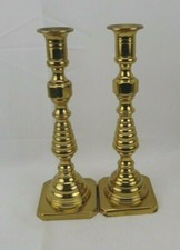 Solid Brass Colonial Heavy Candle Sticks Set of 2 Made in USA